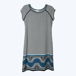 Max Studio Cap Sleeve Patterned Sheath Mini Dress S